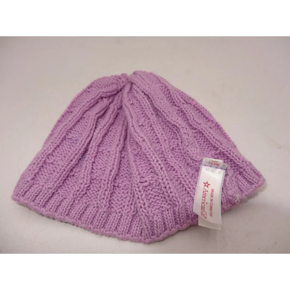 American Girl 2010 Pretty & Plaid Dress Cozy Knit Beret Hat only Lavender Doll